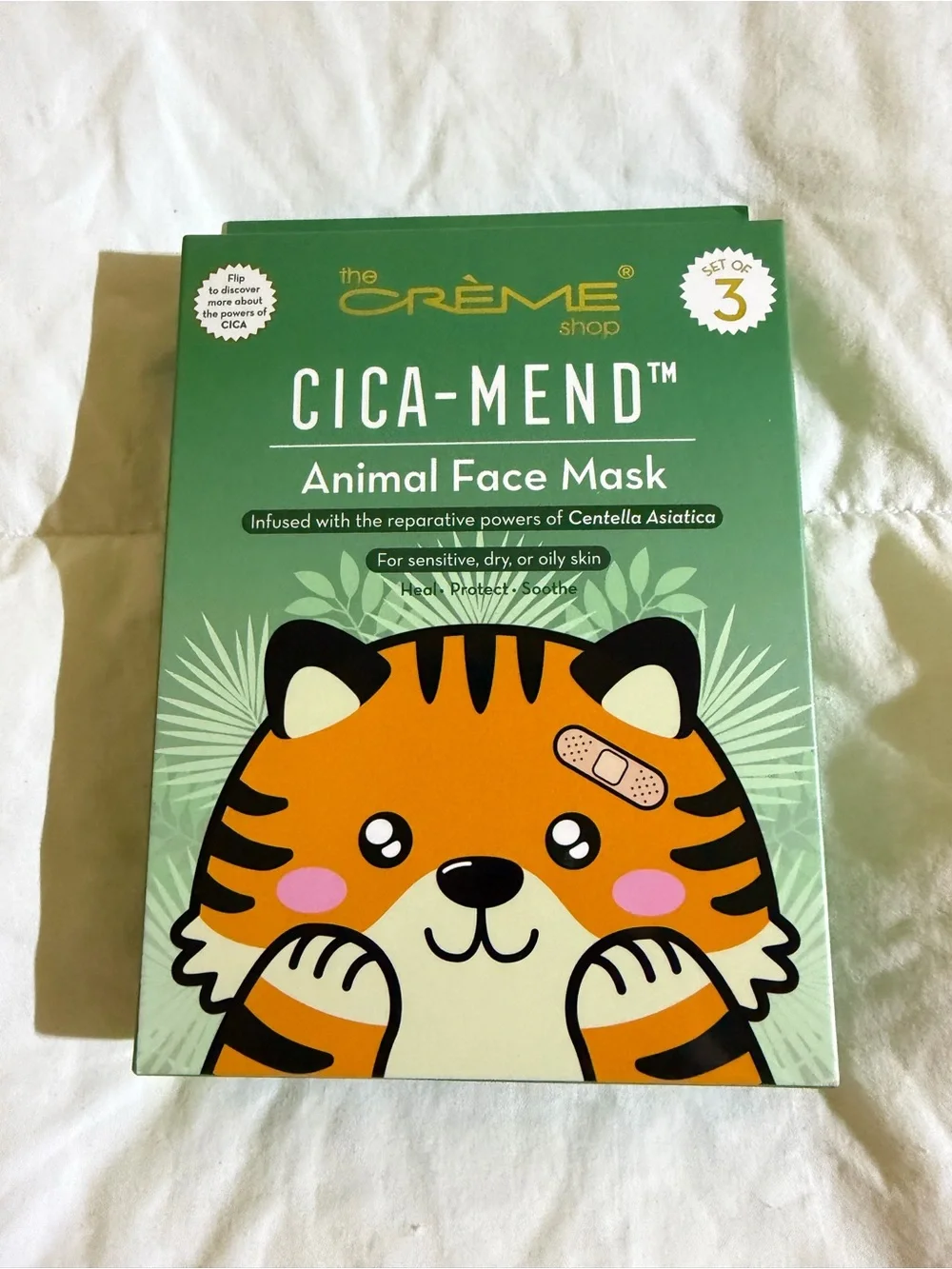The CRÈME Shop CICA-MEND Animal Face Mask (3) - Green & Orange